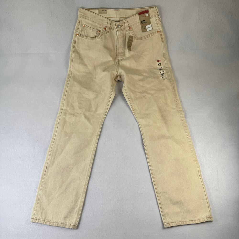 Levi's 501 Original Jeans Womens 30x30 Cloudy Safari Tan High Rise NWT - Picture 7 of 13